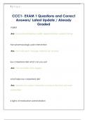 CCC1- EXAM 1 Questions and Correct  Answers&sol; Latest Update &sol; Already  Graded