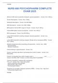 NURS 660 PSYCHOPHARM COMPLETE EXAM 2025