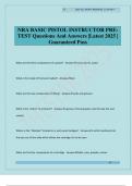 NRA BASIC PISTOL INSTRUCTOR PRE- TEST Questions And Answers &vert;Latest 2025 &vert; Guaranteed Pass