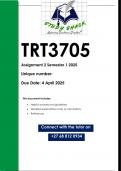 TRT3705 Assignment 2 &lpar;QUALITY ANSWERS&rpar; Semester 1 2025
