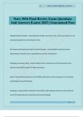 Nurs 3036 Final Review Exam Questions And Answers &vert;Latest 2025 &vert; Guaranteed Pass