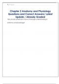 Anatomy and Physiology Questions and Correct Answers&sol; Latest Update &sol; Already Graded