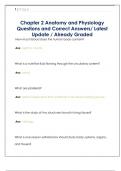 Anatomy and Physiology Questions and Correct Answers&sol; Latest Update &sol; Already Graded