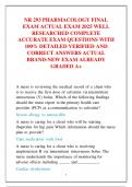 NR 293 PHARMACOLOGY FINAL  EXAM ACTUAL EXAM 2025 WELL  RESEARCHED COMPLETE  ACCURATE EXAM QUESTIONS WITH  100&percnt; DETAILED VERIFIED AND  CORRECT ANSWERS ACTUAL  BRAND-NEW EXAM ALREADY  GRADED A&plus; 