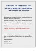 OB MATERNITY HESI EXAM VERSION 3 &vert; 2025  COMPLETE HESI MATERNITY OB VERSION 3  ACTUAL EXAM WITH CORRECT VERIFIED ANSWERS  &vert; ALREADY GRADED A&plus; &vert; BRAND NEW