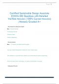 Certified Sustainable Design Associate  &lbrack;CSWA-SD&rsqb; Questions with Detailed  Verified Answers &lpar;100&percnt; Correct Answers&rpar;  &sol;Already Graded A&plus;