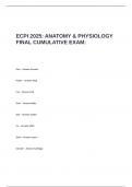 ECPI 2025- ANATOMY & PHYSIOLOGY FINAL CUMULATIVE EXAM QUESTIONS WITH CORRECT ANSWERS