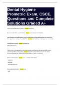 Dental Hygiene Prometric Exam&comma; CSCE&comma; Questions and Complete Solutions Graded A&plus;