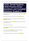 CSCE&comma; Dental Hygiene CSCE Practice Exam Questions and Complete Solutions Graded A&plus;