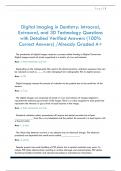 Digital Imaging in Dentistry&colon; Intraoral&comma;  Extraoral&comma; and 3D Technology Questions  with Detailed Verified Answers &lpar;100&percnt;  Correct Answers&rpar; &sol;Already Graded A&plus;