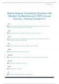 Digital Imaging Terminology Questions with  Detailed Verified Answers &lpar;100&percnt; Correct  Answers&rpar; &sol;Already Graded A&plus;
