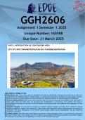 GGH2606 Assignment 1 &lpar;ANSWERS&rpar; Semester 1 2025 - DISTINCTION GUARANTEED