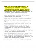 NUR 2115 Exam 1&vert;Fundamentals of Professional Nursing &vert;Verified document to secure better grade&vert;latest 2020&vert;Rasmussen college