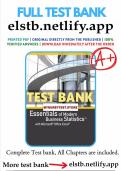 Test Bank For Essentials of Modern Business Statistics with Microsoft® Excel® - 7th - 2018 All Chapters - 9781337298292