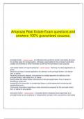 Arkansas Real Estate License Law questions and answers 100&percnt; verified