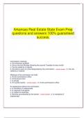 Arkansas Real Estate State Exam Prep success&period; questions and answers 100&percnt; guaranteed