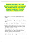 PRAXIS Elementary Education  &lpar;HUMAN DEVELOPMENT&rpar; ACTUAL EXAM  2025&sol;2026 QUESTIONS AND CORRECT  DETAILED ANSWERS &vert;&vert; ALREADY  GRADED A&plus; <RECENT VERSION> 