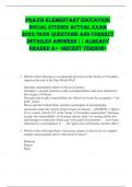 PRAXIS Elementary Education&colon;  Social Studies ACTUAL EXAM  2025&sol;2026 QUESTIONS AND CORRECT  DETAILED ANSWERS &vert;&vert; ALREADY  GRADED A&plus; <RECENT VERSION> 