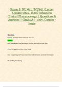 Exam 1 - 3 & Midterm Exam&colon; NU641 &sol; NU 641 &lpar;Latest 2025 &sol; 2026 Updates STUDY BUNDLE PACKAGE WITH SOLUTIONS&rpar; Advanced Clinical Pharmacology &vert; Questions and Answers &vert; Grade A &vert; 100&percnt; Correct &lpar;Verified Answers&rpar; - Regis