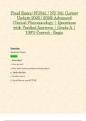Final Exam&colon; NU641 &sol; NU 641 &lpar;Latest Update 2025 &sol; 2026&rpar; Advanced Clinical Pharmacology &vert; Questions with Verified Answers &vert; Grade A &vert; 100&percnt; Correct - Regis