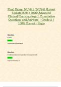 Final Exam&colon; NU 641 &sol; NU641 &lpar;Latest Update 2025 &sol; 2026&rpar; Advanced Clinical Pharmacology &vert; Cumulative Questions and Answers &vert; Grade A &vert; 100&percnt; Correct - Regis