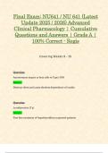 Exam 1 - 3&comma; Midterm & Final Exam&colon; NU641 &sol; NU 641 &lpar;Latest 2025 &sol; 2026 Updates STUDY BUNDLE PACKAGE WITH SOLUTIONS&rpar; Advanced Clinical Pharmacology &vert; Questions and Answers &vert; Grade A &vert; 100&percnt; Correct &lpar;Verified Answers&rpar; - Regis