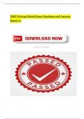D&D Driving School Exam Questions and Answers Rated A&plus; 2025