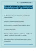 Pesticide Regulation DPR Review Questions And Answers &vert;Latest 2025 &vert; Guaranteed Pass&period;