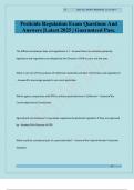 Pesticide Regulation Exam Questions And Answers &vert;Latest 2025 &vert; Guaranteed Pass&period;
