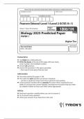 Edexcel GCSE Biology Question Paper 1H 2025 Predicted