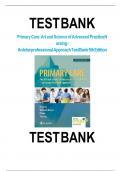 Test Bank For Primary Care Art and Science of Advanced Practice Nursing - An Interprofessional Approach 5th Edition by Lynne M&period; Dunphy&semi; Jill E&period; Winland-Brown&semi; Brian Oscar Porter&semi; Debera J&period; Thomas