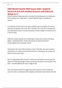 HESI Mental Health NGN Exams 2025&colon; Updated Version A & B with Verified Answers and Rationale &lpar;Grade A&plus;&excl;&rpar;