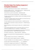 Florida State Fire Safety Inspector I Complete Solutions