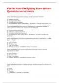 Florida State Firefighting Exam Written Questions and Answers