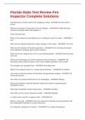 Florida State Test Review Fire Inspector Complete Solutions