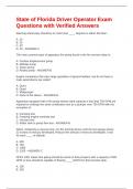 State of Florida Driver Operator Exam Questions with Verified Answers