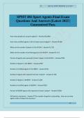 SPMT 481 Sport Agents Final Exam Questions And Answers &vert;Latest 2025 &vert; Guaranteed Pass&period;