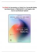 Test Bank for Introduction to Critical Care Nursing&comma; 8th Edition by Sole&comma; Klein&comma; Moseley &vert;&vert; ISBN&colon; 9780323641937 &vert;&vert; All Chapters with Verified Answers and Rationales &vert;&vert; Updated 2025 Edition