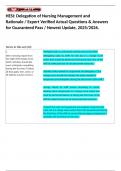 HESI&colon; Delegation of Nursing Management and Rationale &sol; Expert Verified Actual Questions & Answers for Guaranteed Pass &sol; Newest Update&comma; 2025&sol;2026&period;  