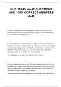 NUR 109-Exam &num;2 QUESTIONS AND 100&percnt; CORRECT ANSWERS 2025