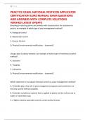 PRACTICE EXAM&comma; NATIONAL PESTICIDE APPLICATOR CERTIFICATION CORE MANUAL EXAM QUESTIONS AND ANSWERS WITH COMPLETE SOLUTIONS VERIFIED LATEST UPDATE
