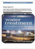 Solution Manual For  MWH'S WATER TREATMENT&colon; PRINCIPLES AND DESIGN 3RD EDITION By John C&period; Crittenden R&period; Rhodes Trussell David W&period; Hand &lbrace;Chapter 6&colon; Principles Of Reactor Analysis And Mixing&rcub; &vert;&vert;Complete Guide3r Edition