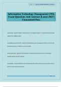 Information Technology Management C954&period; Exam Questions And Answers &vert;Latest 2025 &vert; Guaranteed Pass&period;