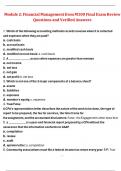 Module 2&colon; Financial Management from M100 Final Exam Review  Questions and Verified Answers