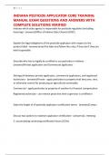 INDIANA PESTICIDE APPLICATOR CORE TRAINING MANUAL EXAM QUESTIONS AND ANSWERS WITH COMPLETE SOLUTIONS VERIFIED