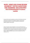 NURS &sol; NRNP 6550 EXAM REVIEW 2025&vert;MOST TESTED QUESTIONS AND ANSWERS 100&percnt;&vert;ASSURED SUCCESS&vert;GRADED A&plus;&vert;latest update