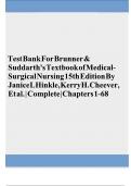 Test Bank for Brunner & Suddarth&rsquo;s Textbook of Medical-Surgical Nursing &lpar;15th Edition&rpar; &ndash; Comprehensive Practice Questions with Rationales &lpar;Chapters 1&ndash;68&rpar; by Janice L&period; Hinkle&comma; Kerry H&period; Cheever&comma; et al&period;