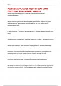 PESTICIDE APPLICATOR RIGHT OF WAY EXAM QUESTIONS AND ANSWERS VERIFIED