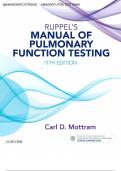 TEST BANK for Ruppel's Manual of Pulmonary Function Testing 11th Edition  by Carl Mottram