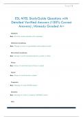 ESL MTEL StudyGuide Questions with  Detailed Verified Answers &lpar;100&percnt; Correct  Answers&rpar; &sol;Already Graded A&plus;